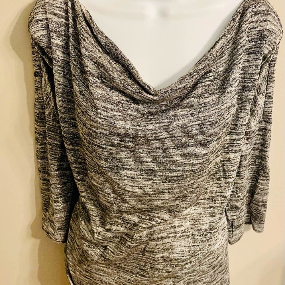 Dana Buckman Silver 3/4 Sleeve Blouse